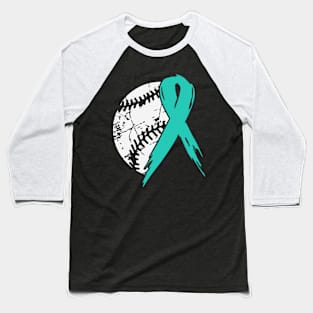 Baseball Tackle PCOS Awareness Teal Ribbon Warrior Support Survivor Hope Baseball T-Shirt